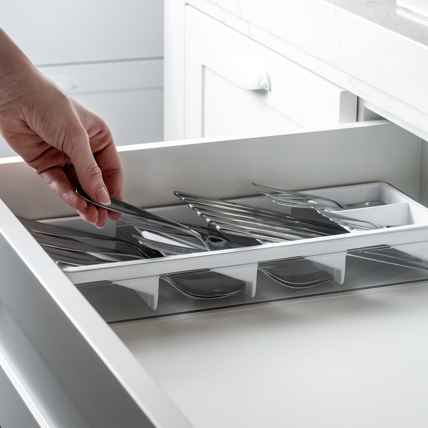 Organizador de talheres Ou Linha Clear