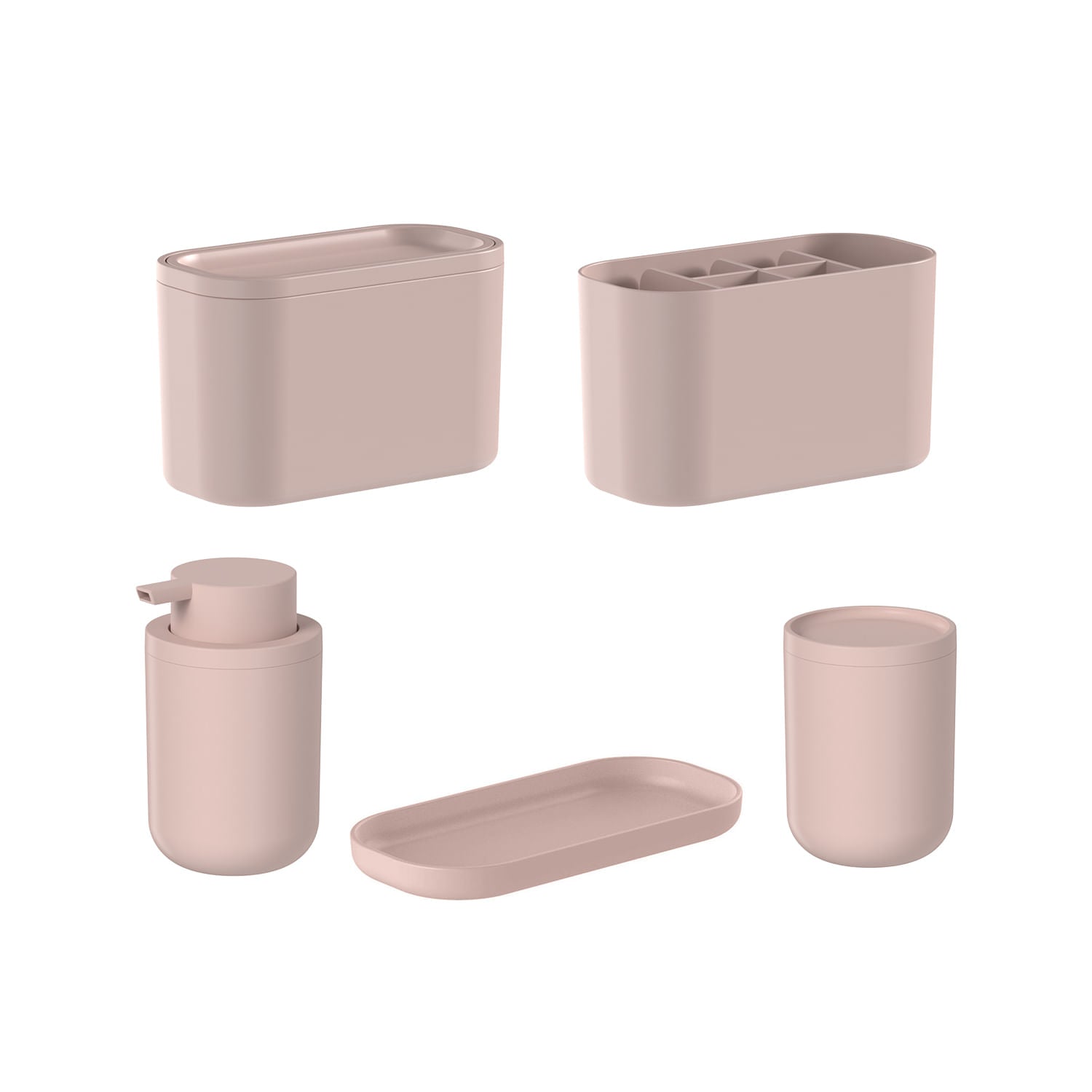 Kit de acessórios de bancada para banheiro Ou 5 peças Linha Bold