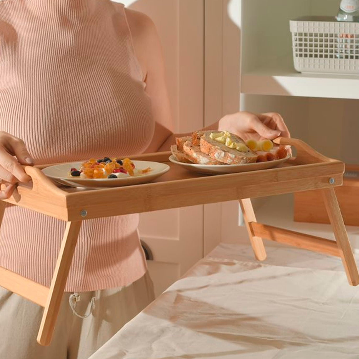 Bandeja de cama com alças Ou Linha Sense